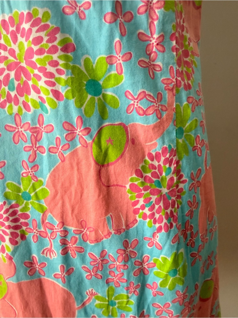 Floral Elephant Spaghetti-Strap Sundress in Pink & Blue - Picture 4 of 6